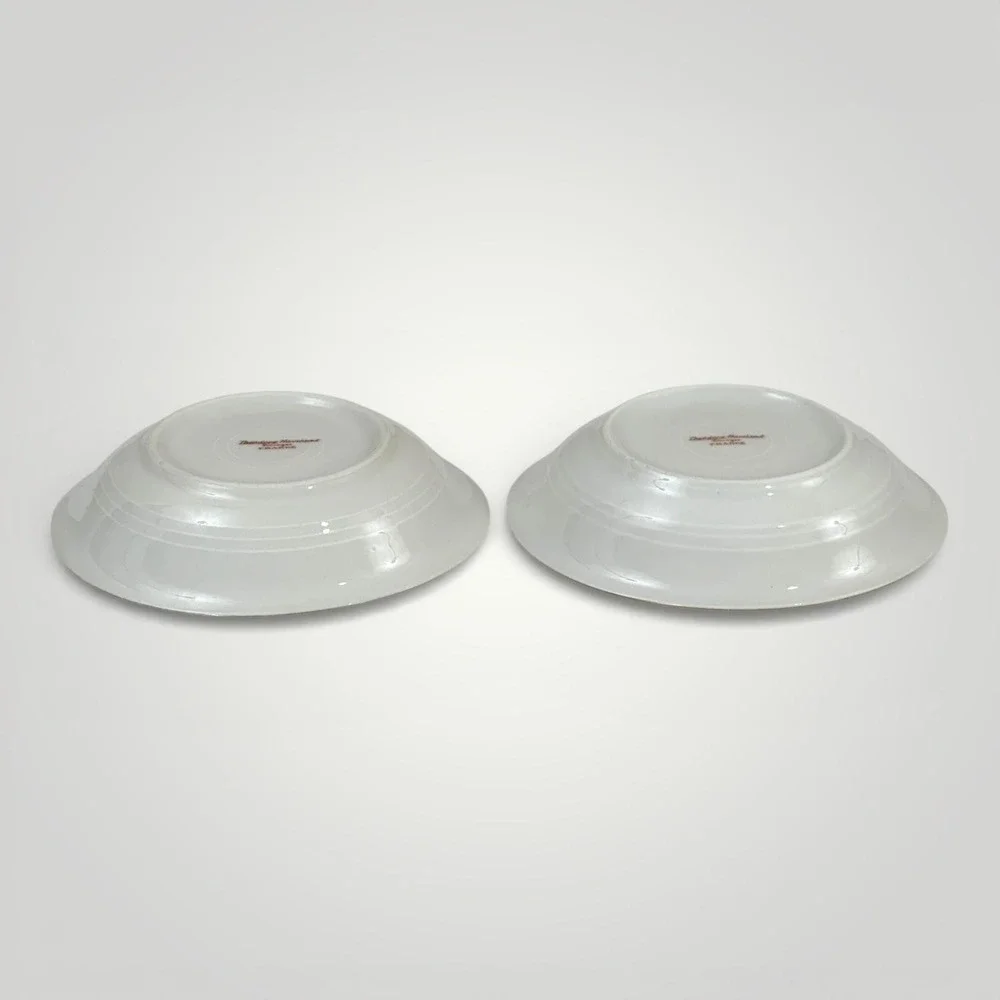 Theodore Haviland Limoges Dessert Bowls Set 2 White Gold‎ Rim France